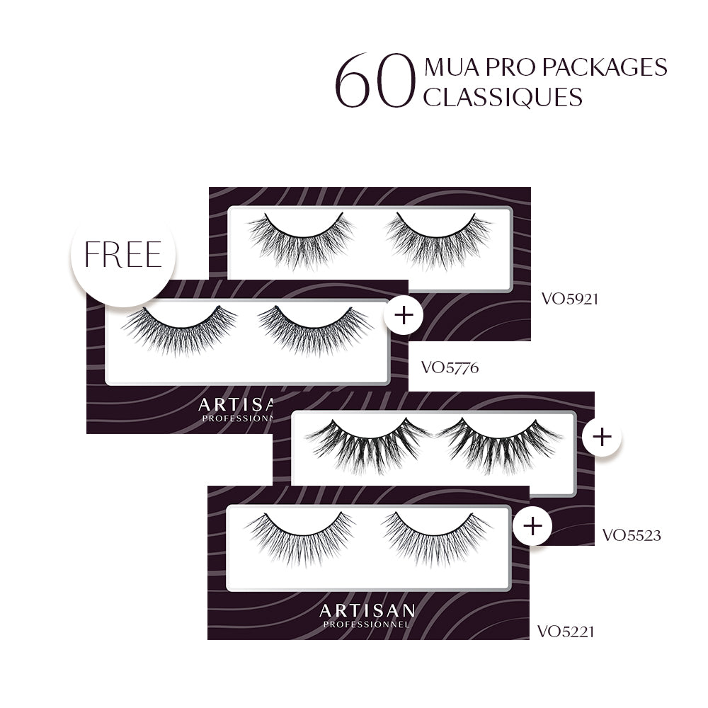 MUA PRO PACKAGES (Classiques 60 Pcs) - False Eyelashes by Artisan Professionnel